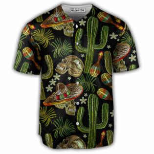 Skull Mexican Black Style - Baseball Jersey - Owl Ohh - Owl Ohh