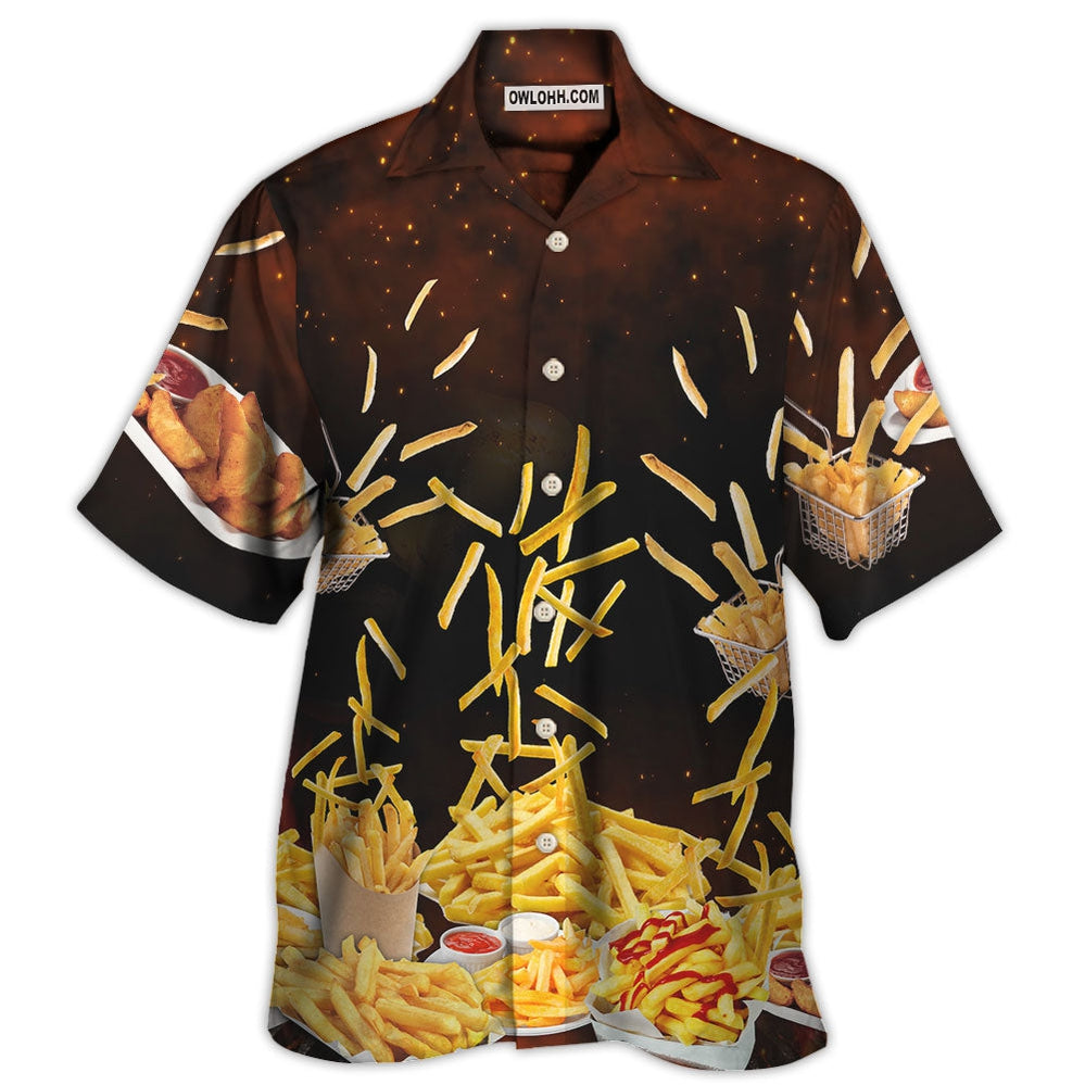 Food French Fries Fast Food Delicious - Hawaiian Shirt - Owl Ohh - Owl Ohh