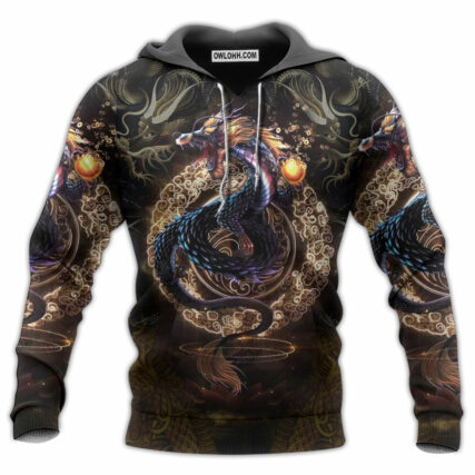 Dragon Golden Japanese Dragon - Hoodie - Owl Ohh - Owl Ohh