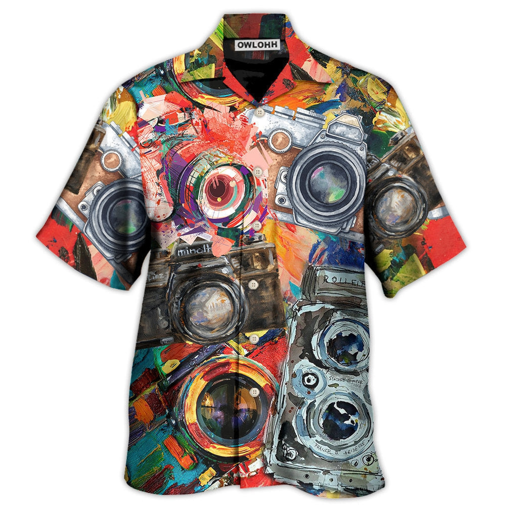 Camera Vintage Colorful Retro - Hawaiian Shirt - Owl Ohh - Owl Ohh