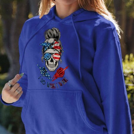I DO WHAT I WANT AMERICAN MESSY BUN SKULL COTTON SHIRT - TLNO2811221