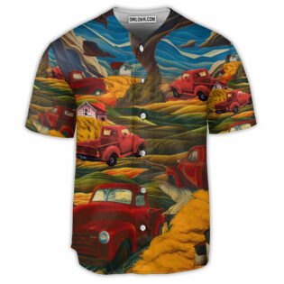 Car Love The Red Car In The Field - Baseball Jersey - Owl Ohh - Owl Ohh