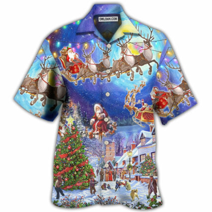 Christmas Santa Claus Snow Night Village - Hawaiian Shirt - Owl Ohh - Owl Ohh