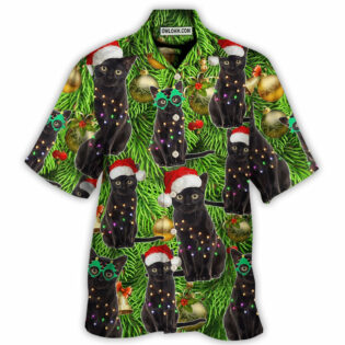 Black Cat Christmas Merry Xmas - Hawaiian Shirt - Owl Ohh - Owl Ohh