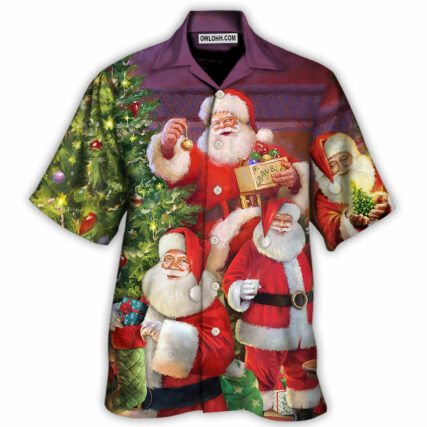 Christmas Funny Santa Claus Gift For Xmas So Happy - Hawaiian Shirt - Owl Ohh for men and women, kids - Owl Ohh