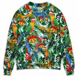 Parrot Love Xmas Tropical Leaf Christmas - Sweater - Ugly Christmas Sweaters - Owl Ohh - Owl Ohh