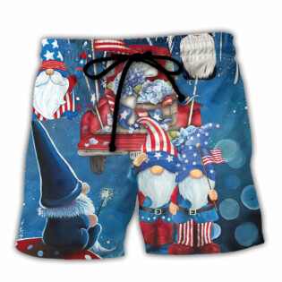 Independence Day Cute Three Trio Gnome 4th Of July - Beach Short - Owl Ohh - Owl Ohh