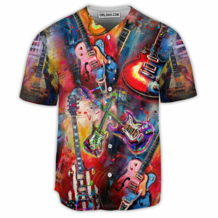 Guitar Music Mix Color Love Life Very Much - Baseball Jersey - Owl Ohh - Owl Ohh
