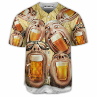 Beer Wish You Were Beer - Baseball Jersey - Owl Ohh - Owl Ohh