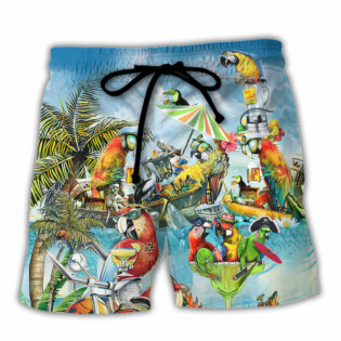 Parrot Cocktail Tropical Vibes - Beach Short - Owl Ohh - Owl Ohh