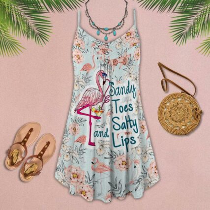 Flamingo Loves Toes Summer Tropical Vibes - Summer Dress - Owl Ohh - Owl Ohh
