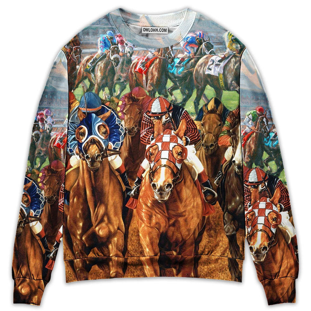 Horse Racing You Have The Best Seat - Sweater - Ugly Christmas Sweaters - Owl Ohh - Owl Ohh
