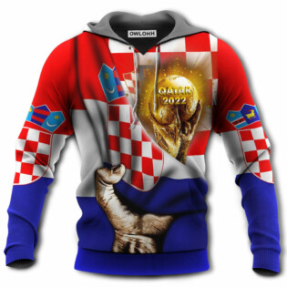 World Cup Qatar 2022 Croatia Will Be The Champion Flag Vintage - Hoodie - Owl Ohh - Owl Ohh