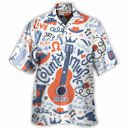 Guitar Country Music Festival Elements - Hawaiian Shirt - Owl Ohh - Owl Ohh