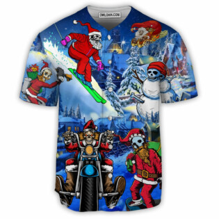 Skull Merry Chrismas - Baseball Jersey - Owl Ohh - Owl Ohh