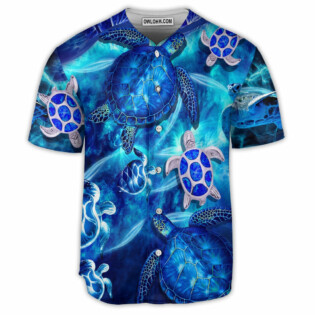 Turtle Go With The Flow In Ocean - Baseball Jersey - Owl Ohh - Owl Ohh