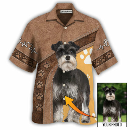 Dog Paw Brown Style Classic Custom Photo Personalized - Hawaiian Shirt - Owl Ohh - Owl Ohh