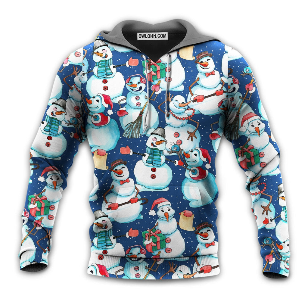 Christmas Happy Snowman Xmas - Hoodie - Owl Ohh - Owl Ohh