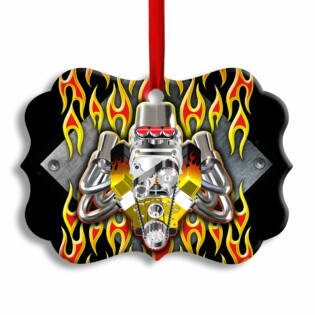 Hot Rod Christmas Flame Christmas Is Coming - Horizonal Ornament - Owl Ohh - Owl Ohh