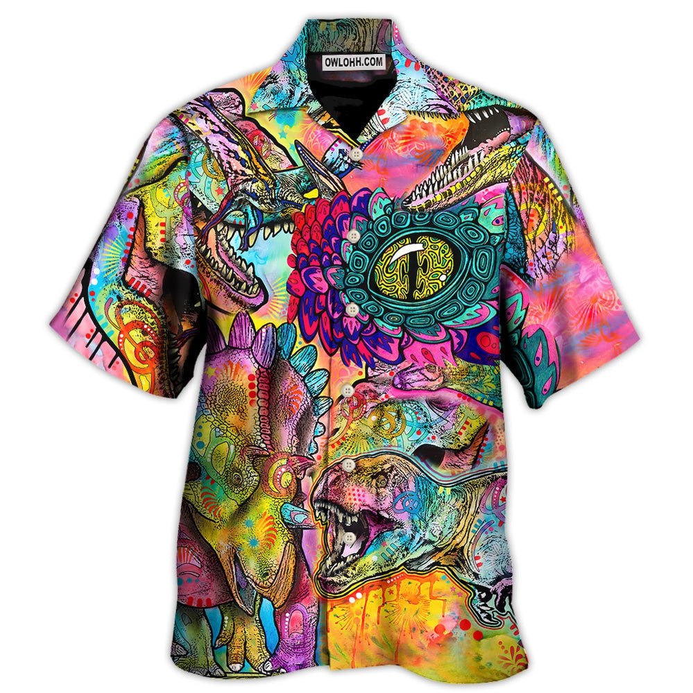 Dinosaur Psychedelic Peers Into Your Soul - Hawaiian Shirt - Owl Ohh - Owl Ohh