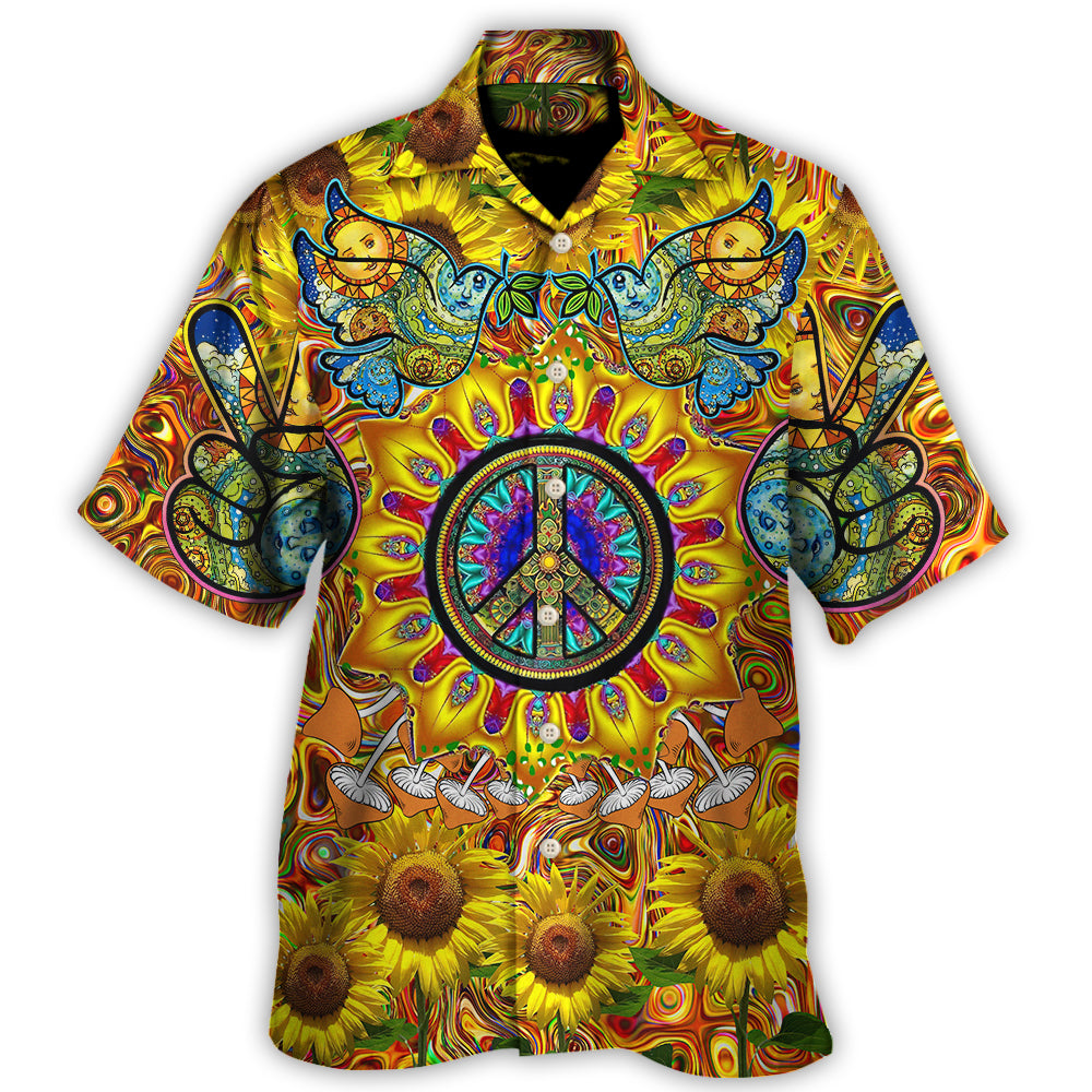 Hippie Sunflowers Love Sunshine Yellow Amazing Style - Hawaiian Shirt - Owl Ohh - Owl Ohh