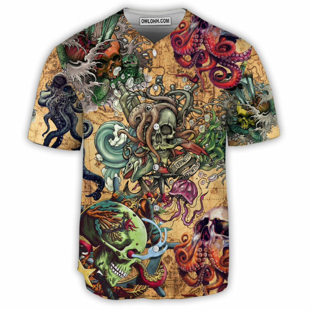 Skull Into The Sea - Baseball Jersey - Owl Ohh - Owl Ohh