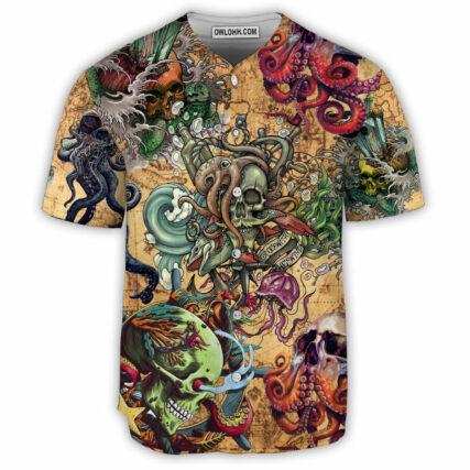 Skull Into The Sea - Baseball Jersey - Owl Ohh - Owl Ohh