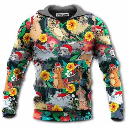 Christmas Dog Santa Merry Xmas - Hoodie - Owl Ohh - Owl Ohh