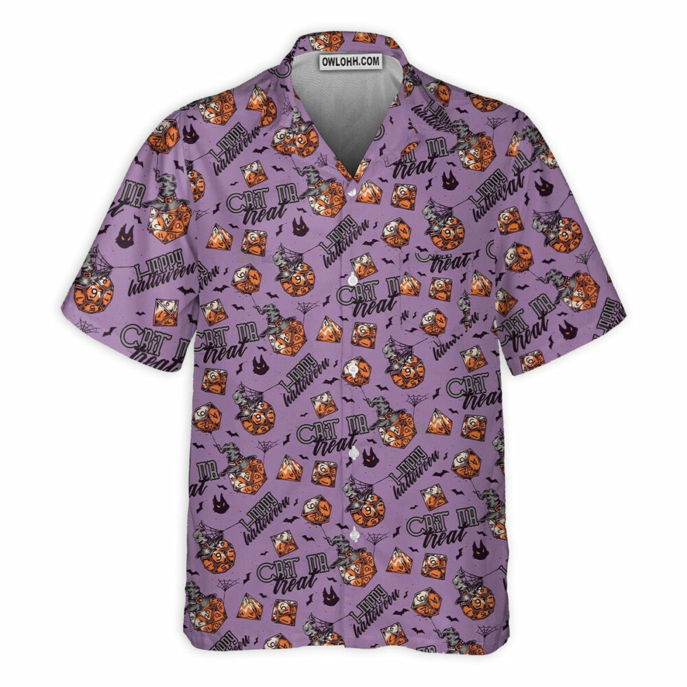 DnD Spooky Halloween Pattern - Hawaiian Shirt - Owl Ohh - Owl Ohh