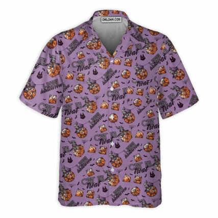 DnD Spooky Halloween Pattern - Hawaiian Shirt - Owl Ohh - Owl Ohh