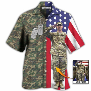 US Army Tropical US Flag Custom Photo - Hawaiian Shirt - Owl Ohh - Owl Ohh