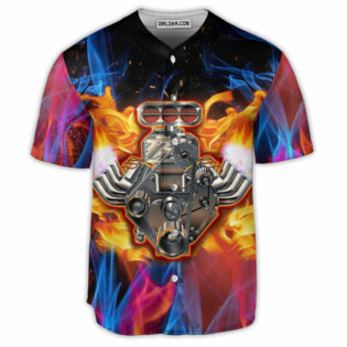 Hot Rod Classic Muscle And Flame - Baseball Jersey - Owl Ohh - Owl Ohh