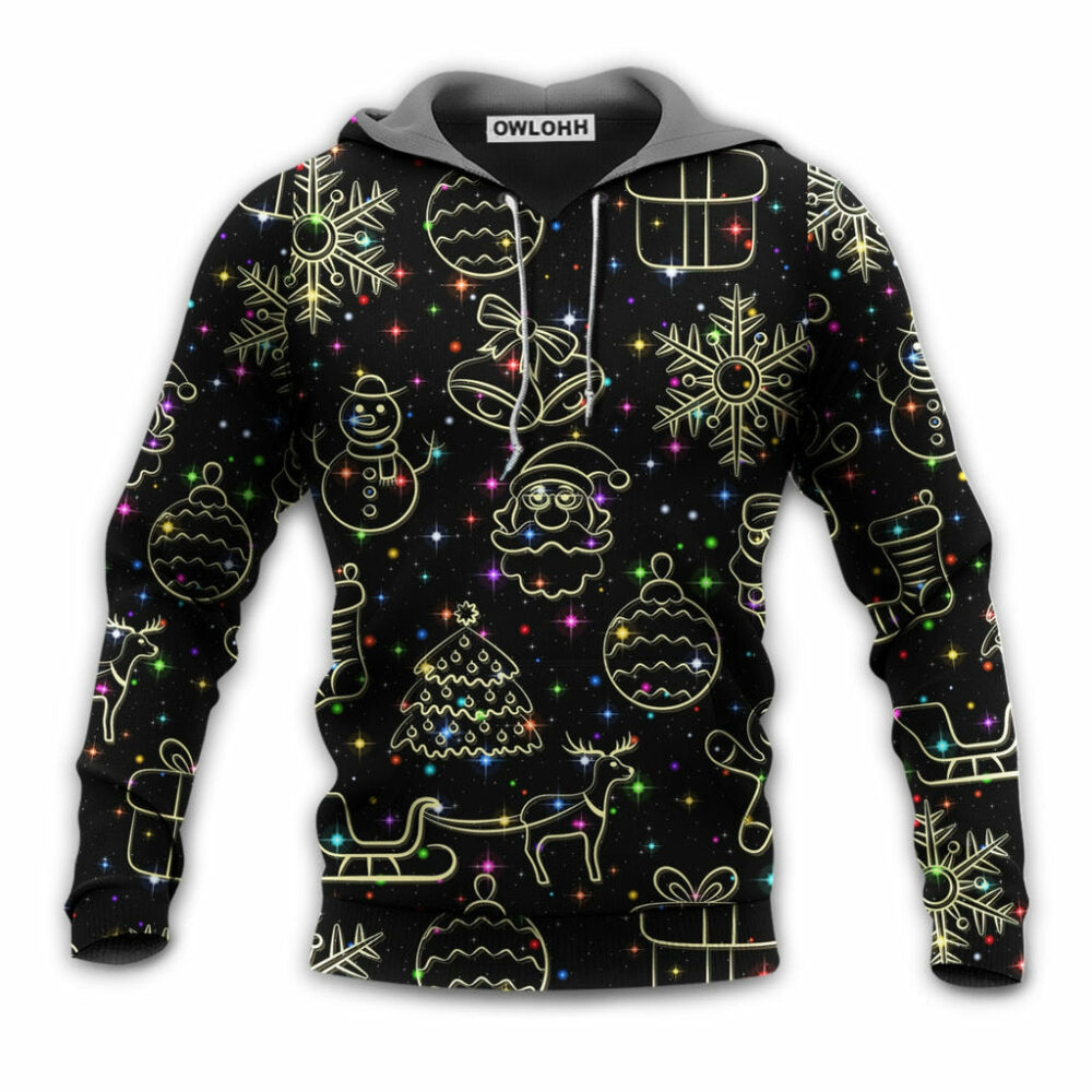 Christmas Neon Light Stary Amazing Night - Hoodie - Owl Ohh - Owl Ohh