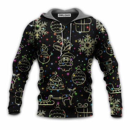 Christmas Neon Light Stary Amazing Night - Hoodie - Owl Ohh - Owl Ohh