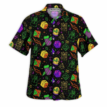 DnD Christmas DnD Dice Set - Hawaiian Shirt - Owl Ohh - Owl Ohh