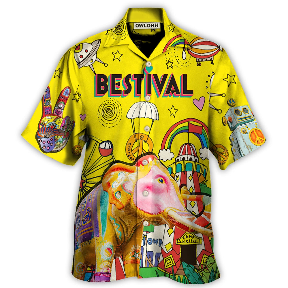 Music Bestival In My Heart Amazing Festival Colorful Style - Hawaiian Shirt - Owl Ohh for men and women, kids - Owl Ohh
