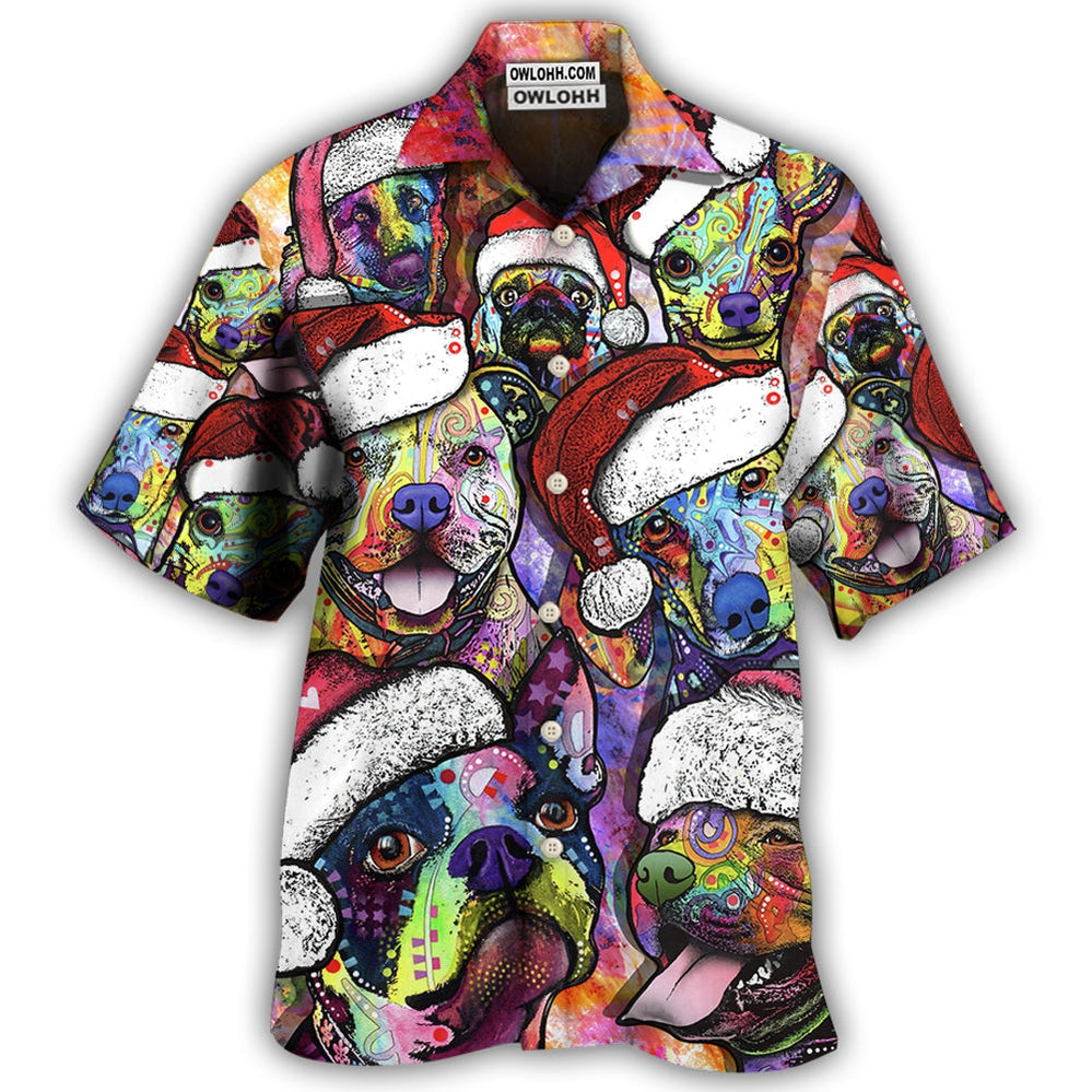 Dog Christmas Colorful Art Style - Hawaiian Shirt - Owl Ohh - Owl Ohh