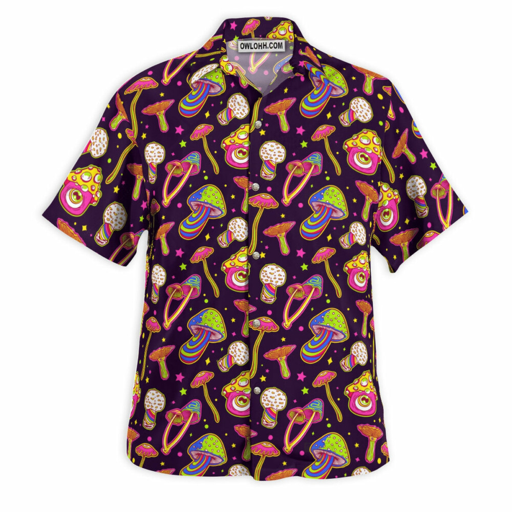 DnD Trippy Mushroom Pattern - Hawaiian Shirt - Owl Ohh - Owl Ohh