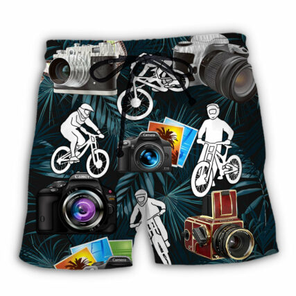 Camera I Like Cycling And Camera - Beach Short - Owl Ohh - Owl Ohh