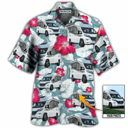 RV Camper Tropical Custom Photo - Hawaiian Shirt - Owl Ohh - Owl Ohh