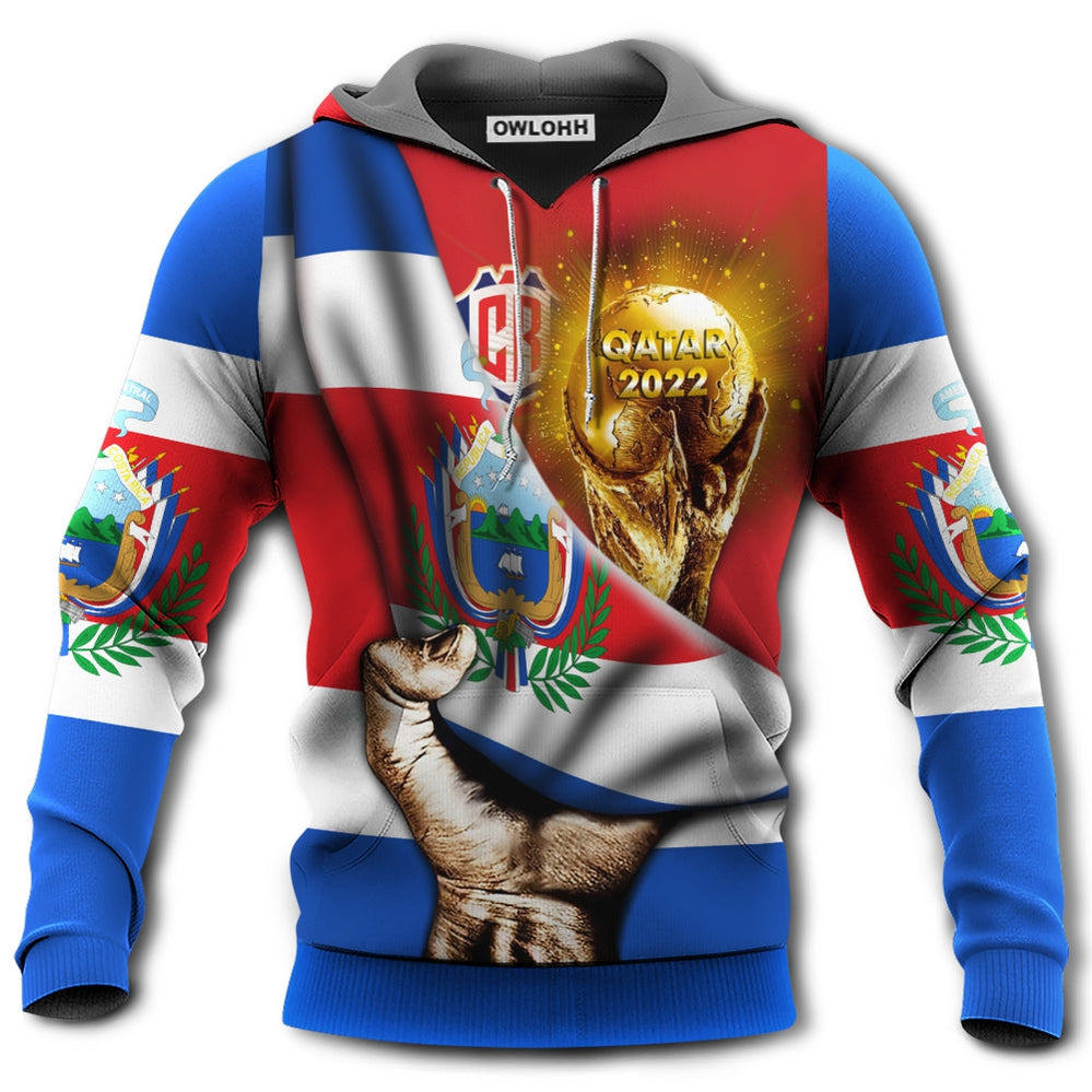 World Cup Qatar 2022 Costa Rica Will Be The Champion Flag Vintage - Hoodie - Owl Ohh - Owl Ohh