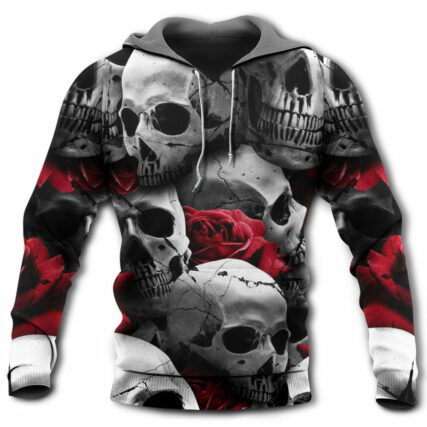 Skull Death Love Rose - Hoodie - Owl Ohh - Owl Ohh