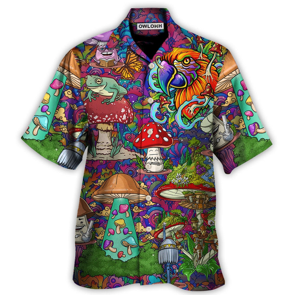 Hippie Mushroom Peace Lover - Hawaiian Shirt - Owl Ohh for men and women, kids - Owl Ohh