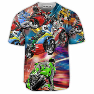 Motorcycle Racing Lover Art - Baseball Jersey - Owl Ohh - Owl Ohh