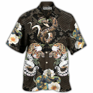 Snake Ball Python Flower Tropical - Hawaiian Shirt - Owl Ohh - Owl Ohh