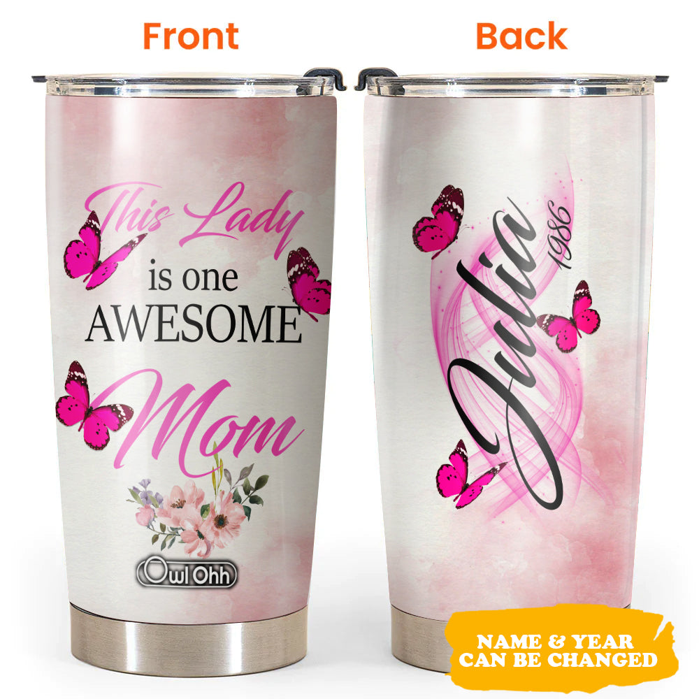 Butterfly This Is One Awesome Mom Personalized - Tumbler - Owl Ohh - Owl Ohh