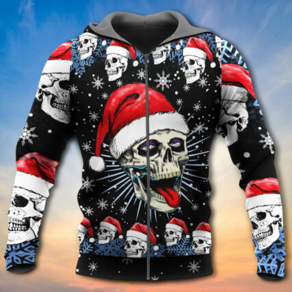 Skull Christmas Skull On The Naughty Style - Hoodie - Owl Ohh - Owl Ohh