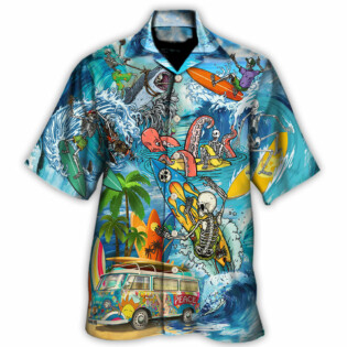 Hippie Live To Surf Skull Live Style - Hawaiian Shirt - Owl Ohh - Owl Ohh