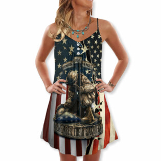 America Honoring Our Heroes Remember Their Sacrifice - V-neck Sleeveless Cami Dress - Owl Ohh - Owl Ohh
