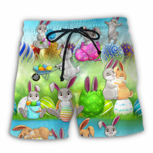 Easter Bunny Colorful Eggs - Beach Short - Owl Ohh - Owl Ohh